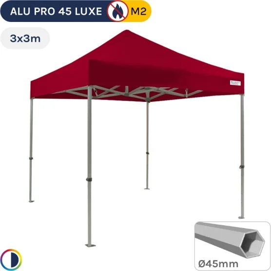 Barnum pliant - Stand pliant Alu Pro 45 LUXE M2 3mx3m ROUGE 380gr/m²