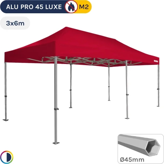 Barnum pliant - Stand pliant Alu Pro 45 LUXE M2 3mx6m ROUGE 380gr/m²