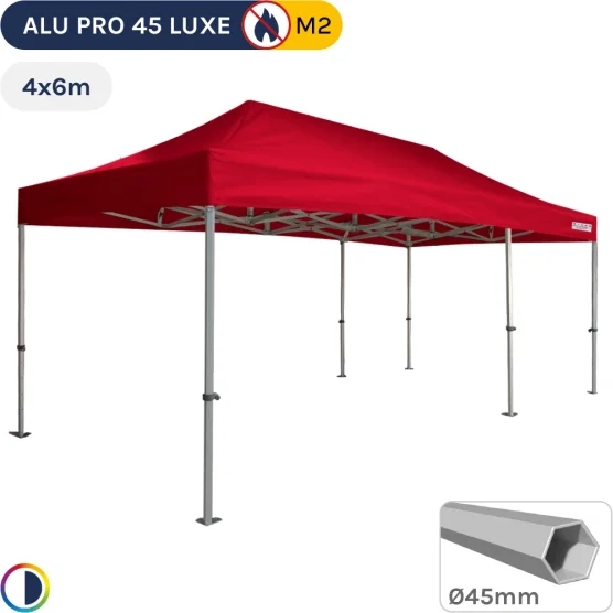 Barnum pliant - Stand pliant Alu Pro 45 LUXE M2 4mx6m ROUGE 380gr/m²