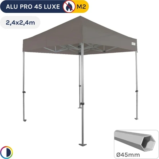 Barnum pliant - Stand pliant Alu Pro 45 LUXE M2 2,4mx2,4m TAUPE 380gr/m²