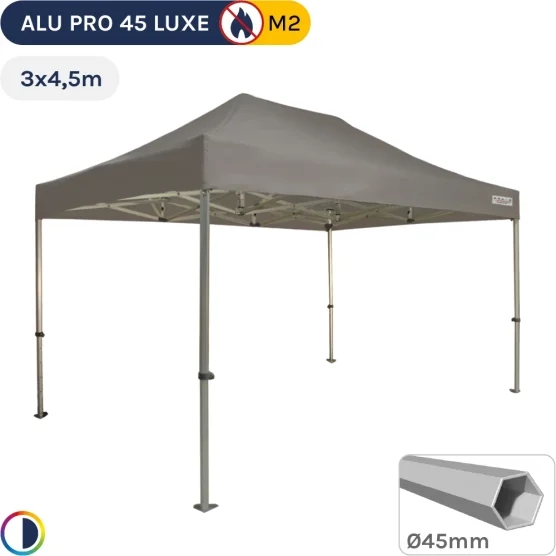 Barnum pliant - Stand pliant Alu Pro 45 LUXE M2 3mx4,5m TAUPE 380gr/m²