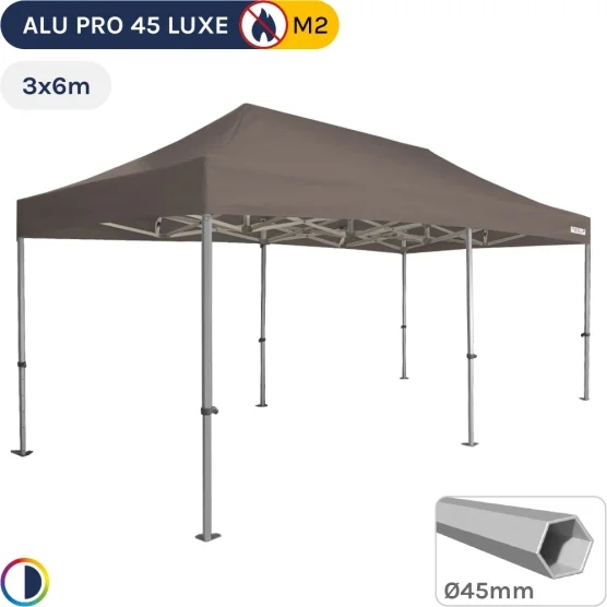 Barnum pliant - Stand pliant Alu Pro 45 LUXE M2 3mx6m TAUPE 380gr/m²