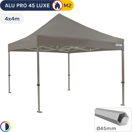 Barnum pliant - Stand pliant Alu Pro 45 LUXE M2 4mx4m TAUPE 380gr/m²