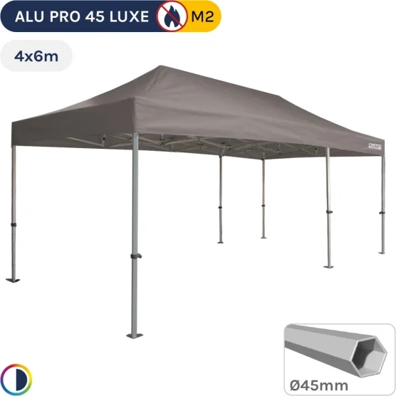 Barnum pliant - Stand pliant Alu Pro 45 LUXE M2 4mx6m TAUPE 380gr/m²