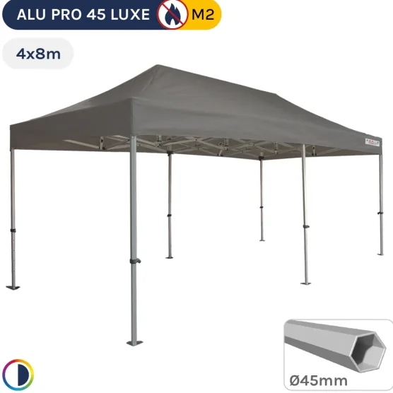 Barnum pliant - Stand pliant Alu Pro 45 LUXE M2 4mx8m TAUPE 380gr/m²