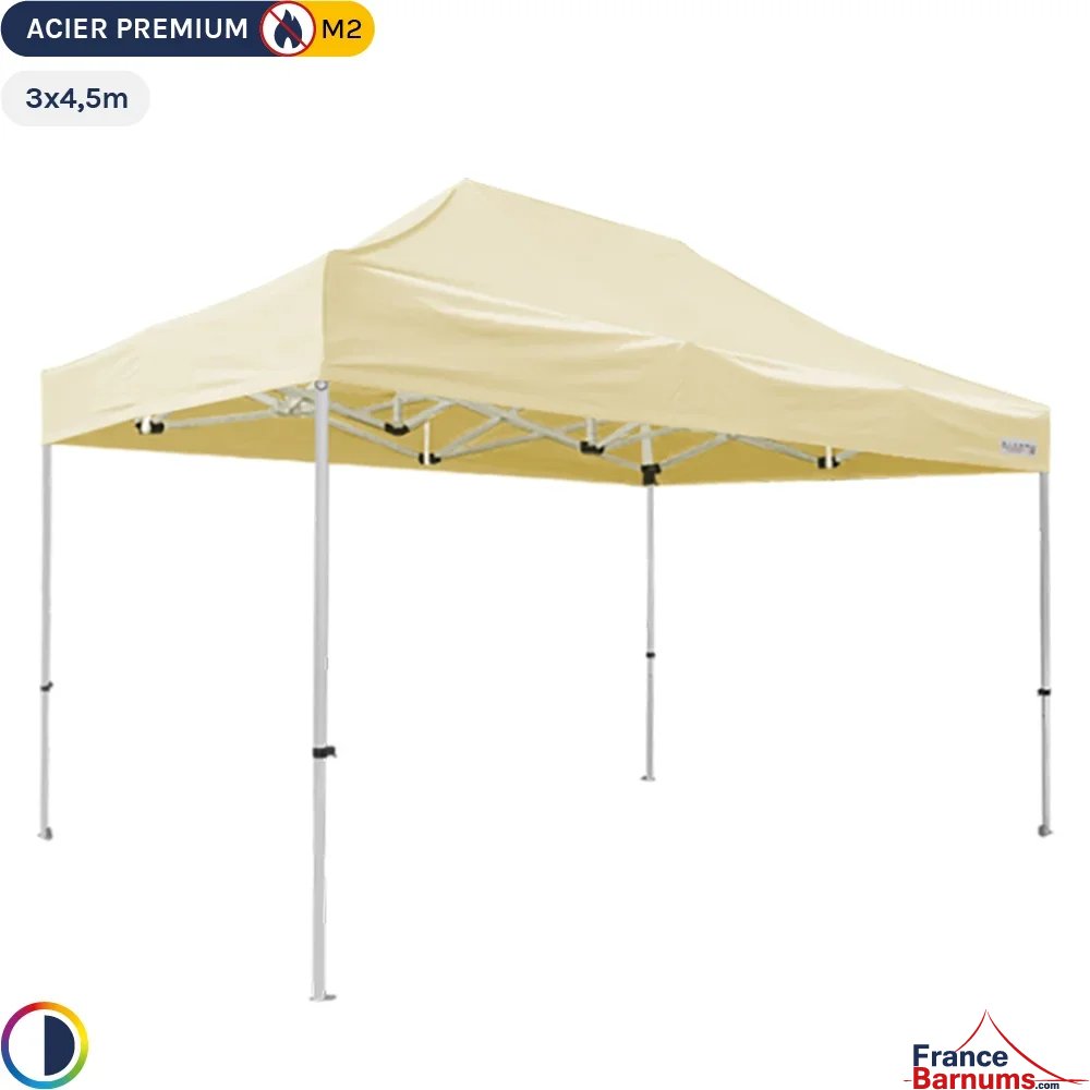 Tente pliante - Stand Acier Premium M2 3x4,5m BEIGE 380gr/m²