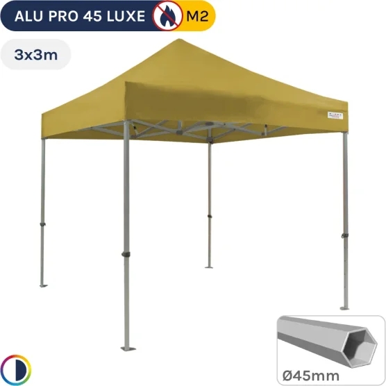 Barnum pliant Alu Pro 45 LUXE M2 3mx3m VERT DORÉ 380gr/m²