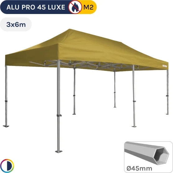 Barnum pliant aluminium Alu Pro 45 LUXE M2 3mx6m VERT DORÉ 380gr/m²