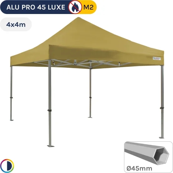 Barnum pliant Alu Pro 45 LUXE M2 4mx4m VERT DORÉ 380g/m²