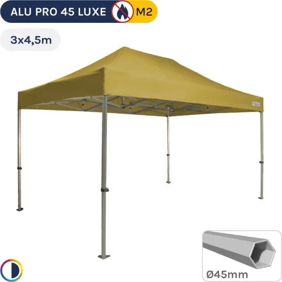 Barnum pliant Alu Pro 45 LUXE M2 3mx4,5m VERT DORÉ 380gr/m²