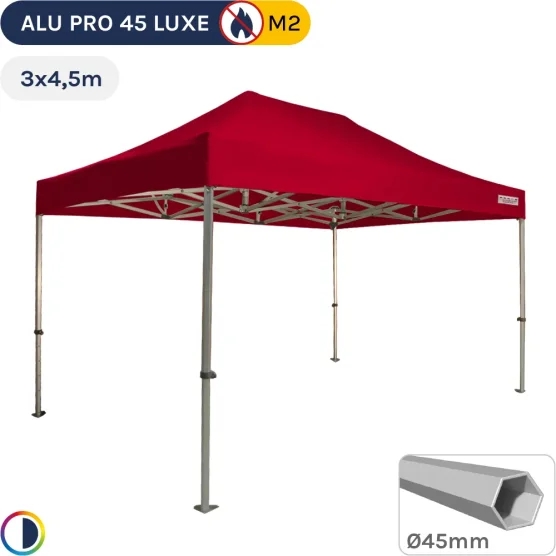 Barnum pliant - Stand pliant Alu Pro 45 LUXE M2 3mx4,5m ROUGE 380gr/m²