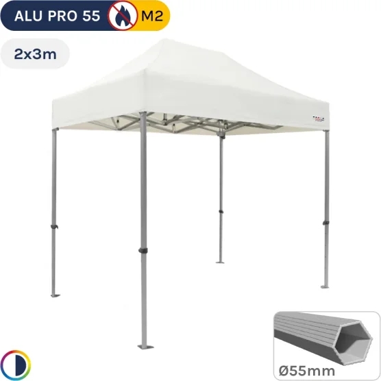 Barnum pliant Alu Pro 55 M2 2mx3m BLANC 580gr/m²