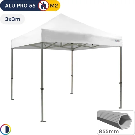 Barnum pliant Alu Pro 55 M2 3mx3m BLANC 580gr/m²