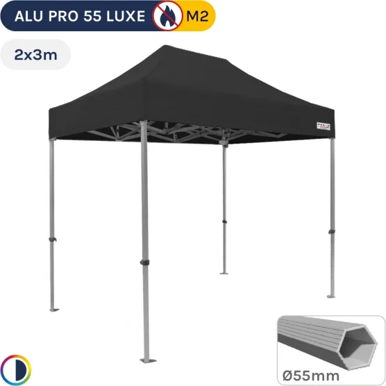 Barnum pliant Alu Pro 55 LUXE M2 2mx3m NOIR 580gr/m²