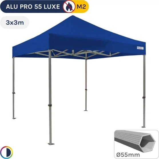 Barnum pliant Alu Pro 55 M2 3mx3m BLEU en PVC 580gr/m²