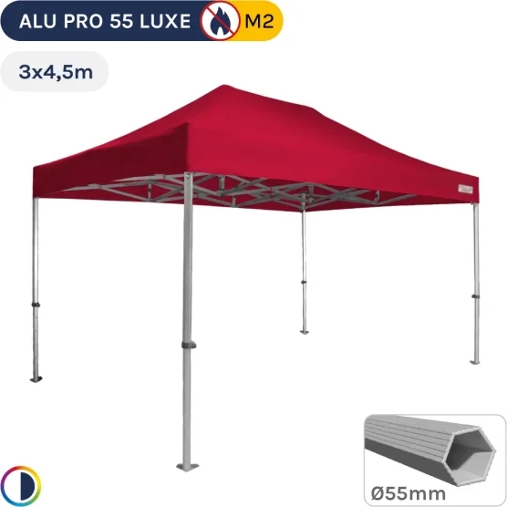 Barnum pliant Alu Pro 55 LUXE M2 3mx4,5m ROUGE 580gr/m²