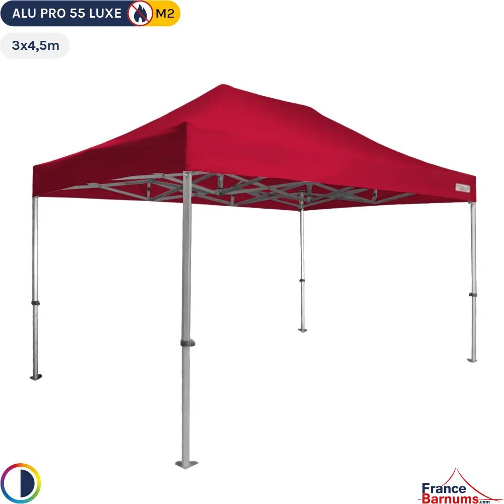 Tente Pliante Alu Pro 55 LUXE M2 3mx4,5m ROUGE 580gr/m²