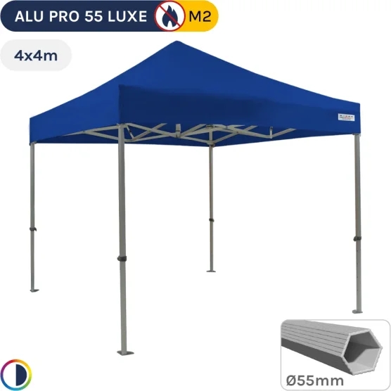 Barnum pliant Alu Pro 55 M2 4mx4m BLEU PVC 580gr/m²