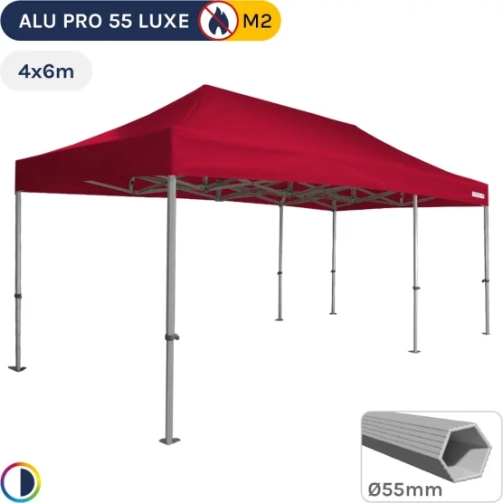 Barnum pliant Alu Pro 55 LUXE M2 4mx6m ROUGE 580gr/m²