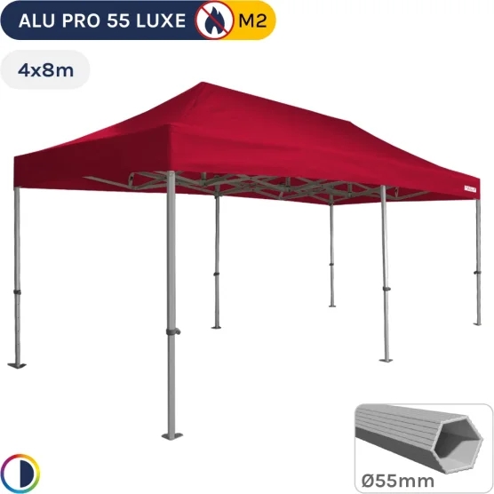 Barnum pliant Alu Pro 55 LUXE M2 4mx8m ROUGE 580gr/m²