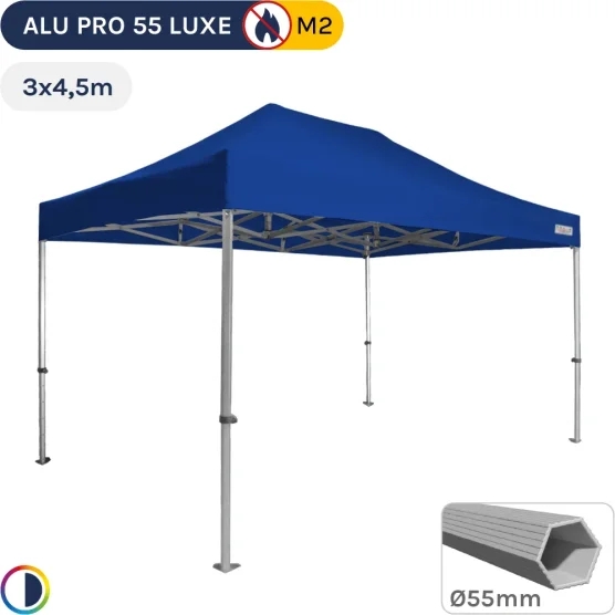 Barnum pliant Alu Pro 55 M2 3mx4,5m BLEU en PVC 580gr/m²