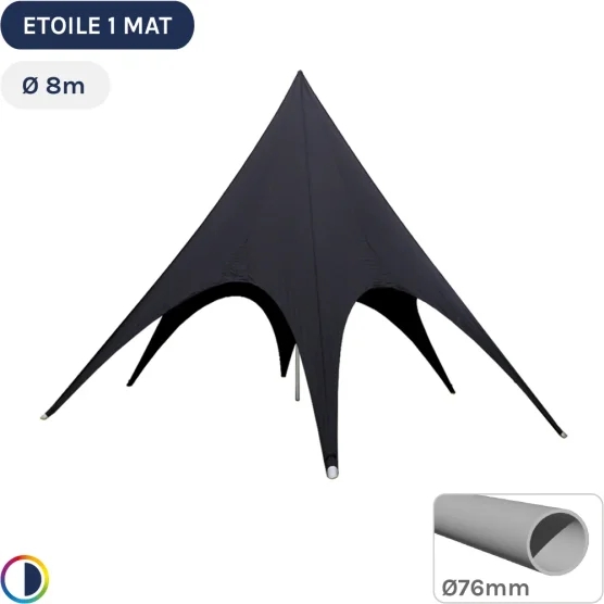 Tente étoile noire diamètre 8m