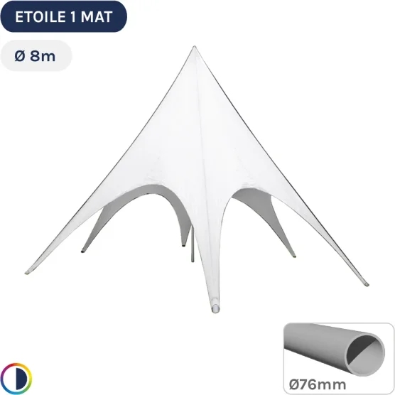 Tente étoile blanche diamètre 8m