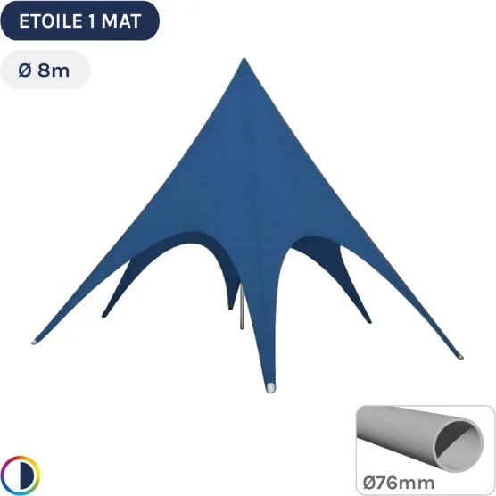 Star tente bleue diamètre 8m