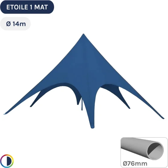 Star tente bleue diamètre 14m