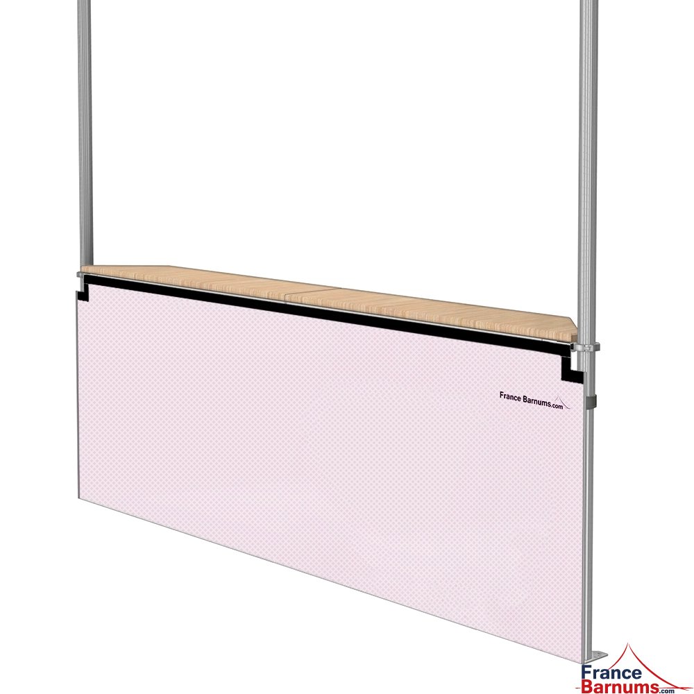 Jupe de table comptoir de 3m en POLYESTER 380gr/m² Rose poudré