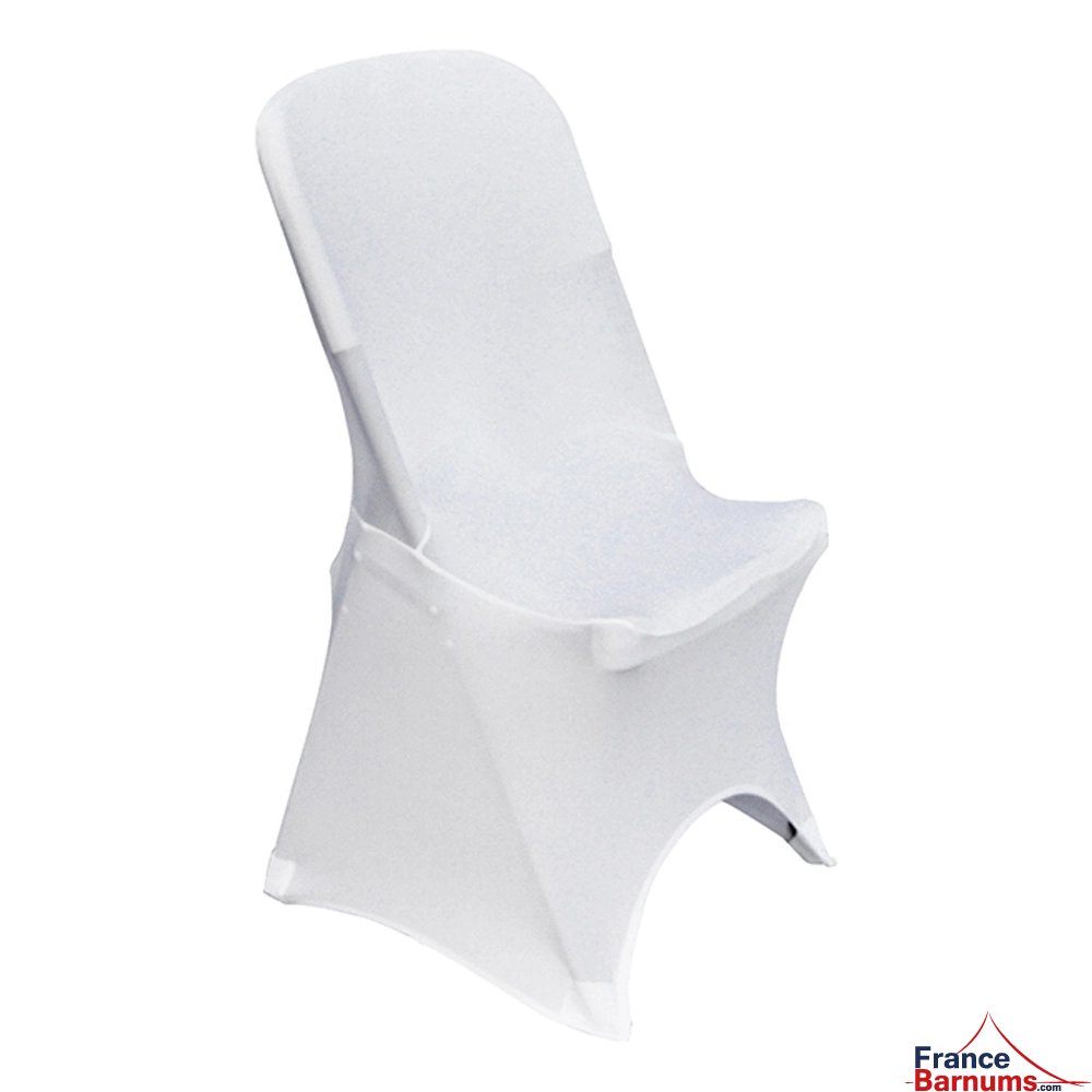 housse de chaise en lycra blanc