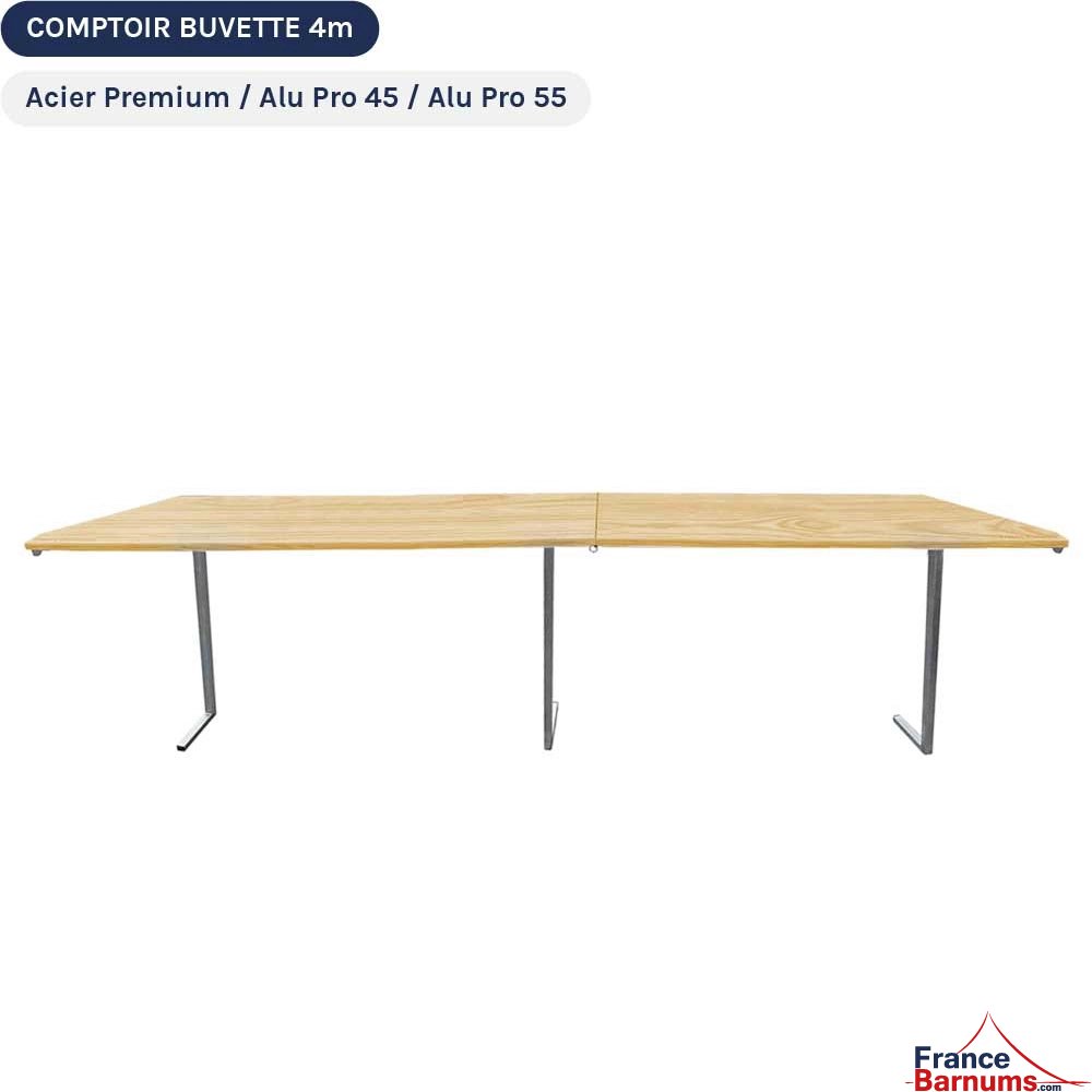 Table COMPTOIR BUVETTE Pliante 4m en bois verni