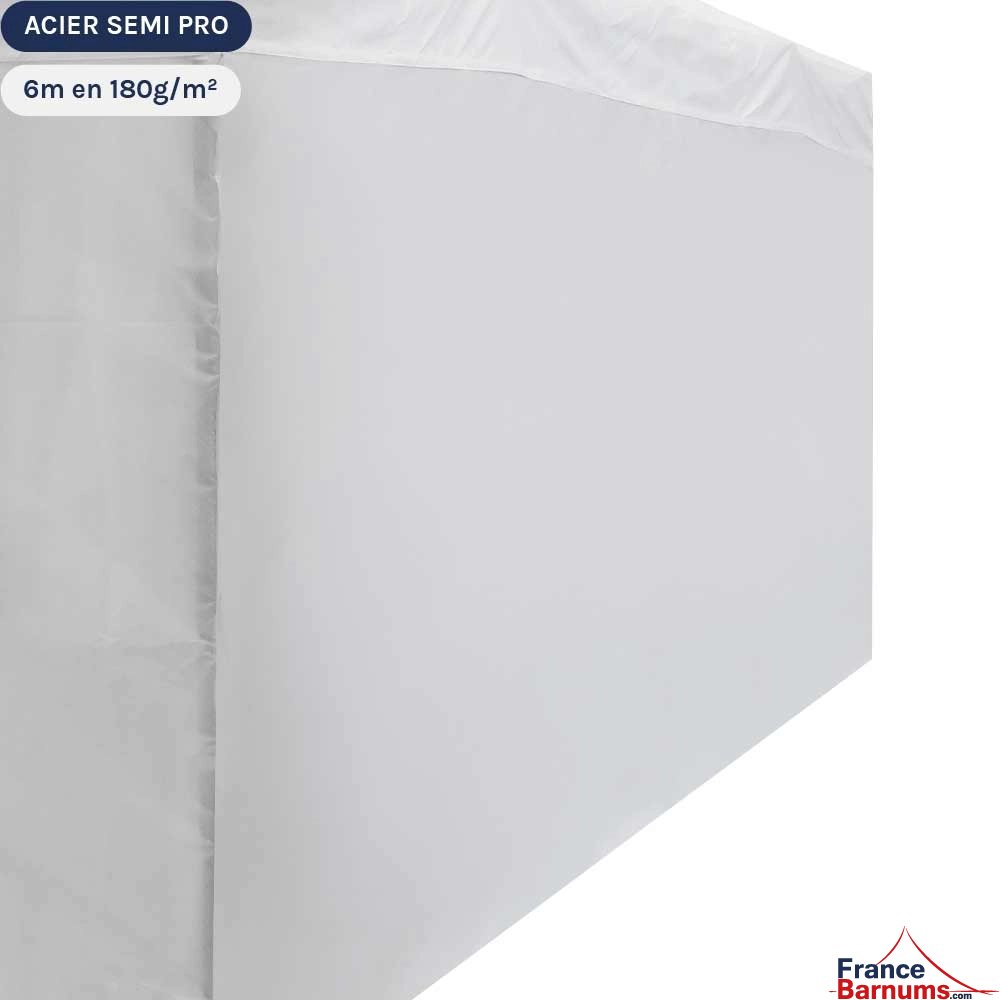 Paroi blanche de 6m en 180g pour barnum pliant Acier Semi-Pro