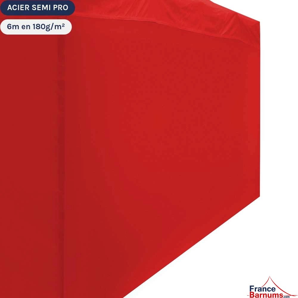 Paroi rouge de 6m en 110g pour barnum pliant Acier Semi-Pro