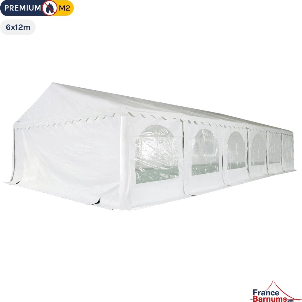 Tente de réception - Chapiteau PREMIUM 6m x 12m en PVC