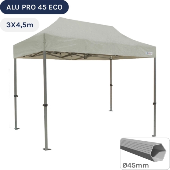 Barnum pliant - Tente pliante Alu Pro 45 ECO 3mx4,5m BLANC