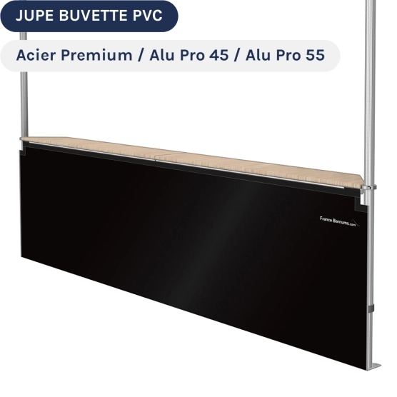 Jupe de table comptoir BUVETTE de 3m ou 4m en PVC 580gr/m²