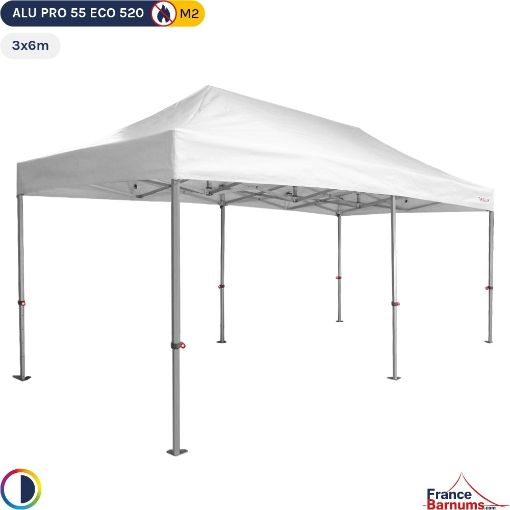 Tente Pliante Alu Pro 55 ECO 520 M2 3mx6m BLANC 520gr/m²