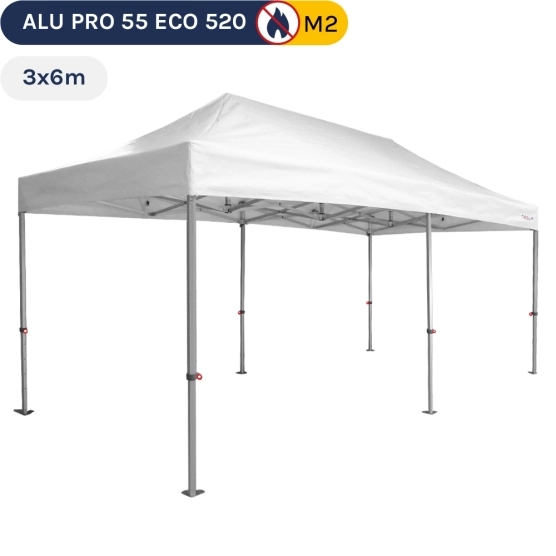 Barnum pliant Alu Pro 55 ECO 520 M2 3mx6m BLANC 520gr/m²