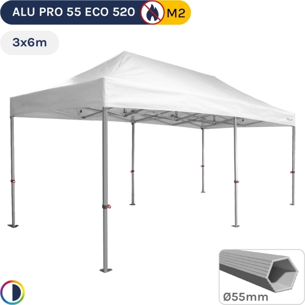 Barnum pliant Alu Pro 55 ECO 520 M2 3mx6m BLANC 520gr/m²