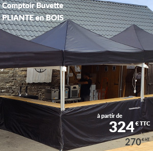 Tente parapluie reception alu - 5x5m + toit - RETIF