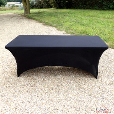 Housse stretch table rectangulaire blanc élasthanne 180x76x90 cm