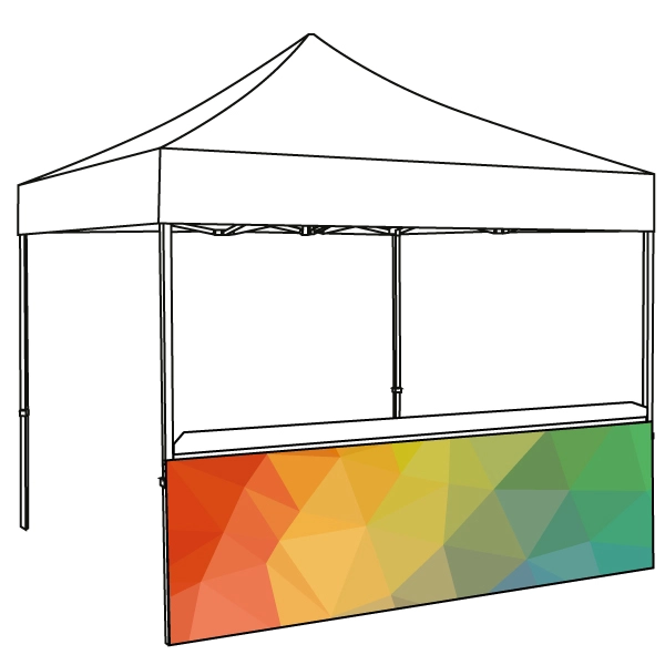 Zones imprimables de tente pliante : demi-mur ou jupe de comptoir