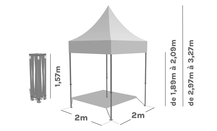 Schéma Barnum Pliant ACIER PADDOCK 2x2m