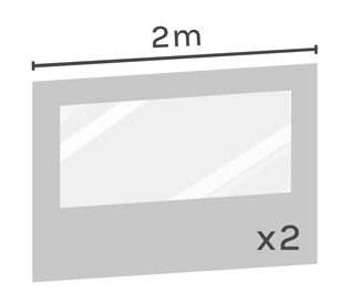 2 murs fenêtre pour barnum pliant  ALU PRO 55 ECO