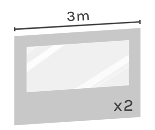 2 murs fenêtre pour barnum pliant  ALU PRO 55 ECO 520