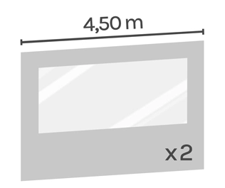 2 murs fenêtres pour barnum pliant ACIER SEMI PRO