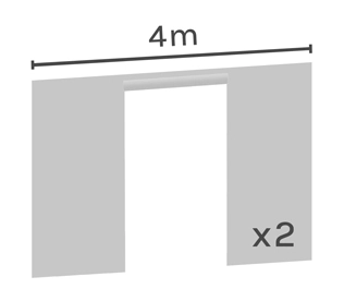 2 murs porte pour barnum pliant ALU PRO 45 LUXE