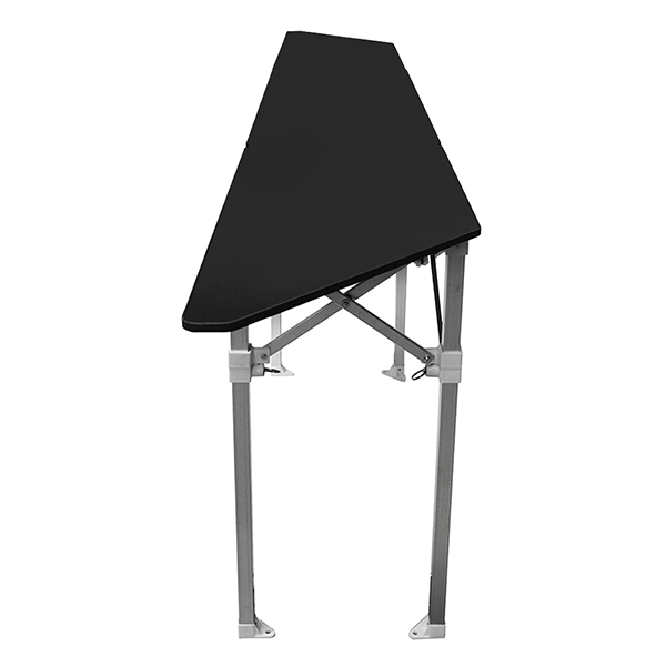 table comptoir pliante 3 m avec angles et plateau noir de 42 cm