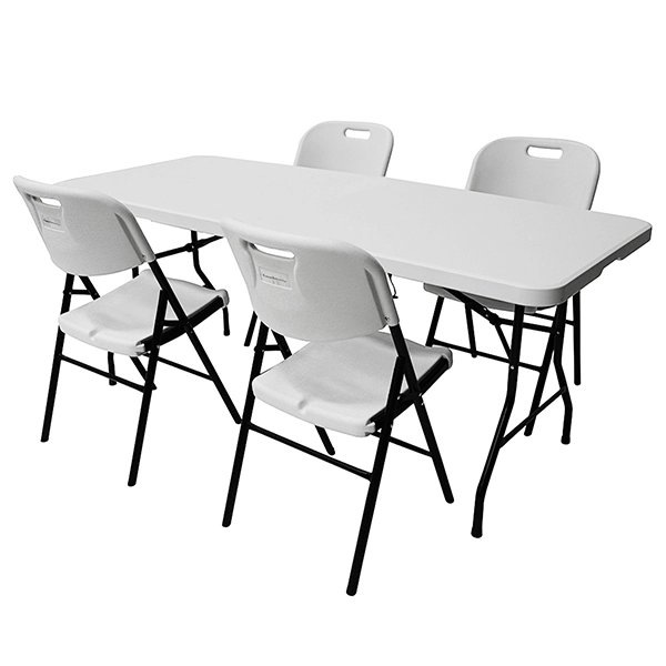 Pack table pliante rectangulaire et 4 chaises